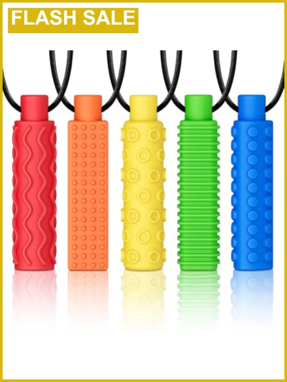 Silicone Chew Necklaces Sensory Oral Chewies 5 Pack Autism ADHD